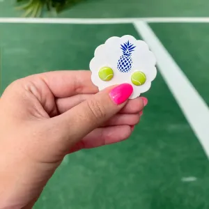 Tennis Enamel Stud Earrings