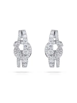 The Knot Large White Gold Diamond Earrings