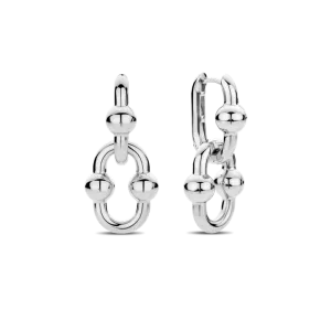 TI SENTO 7916SI DOUBLE BEAD HUGGIE EARRINGS