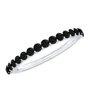 Trendy Black and White Diamond Semi Eternity Ring