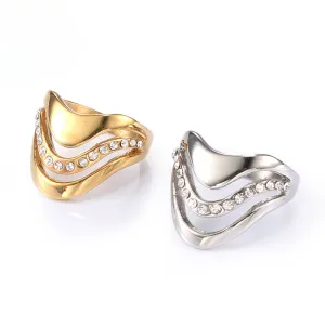 Trendy Korean Titanium Steel Women's Ring - Personalized Minimalist Stainless Steel Jewelry