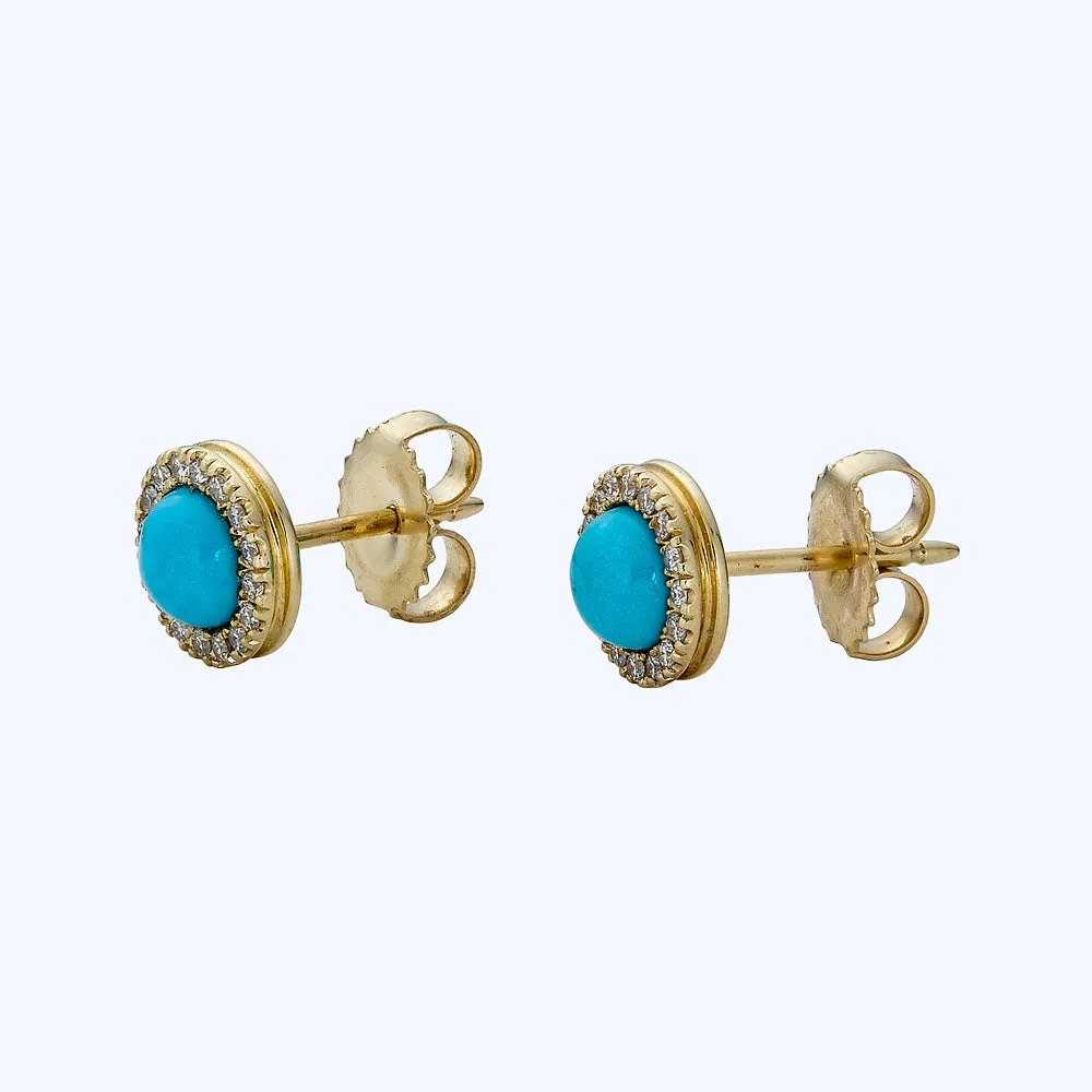 Turquoise Diamond Studs