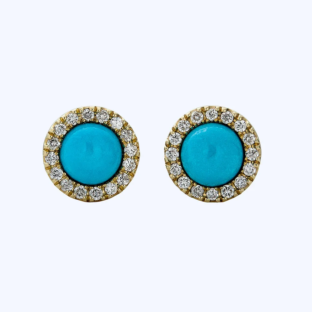 Turquoise Diamond Studs