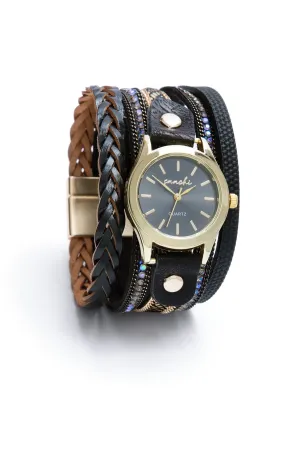 Vegan Leather Braided Bracelet Watch