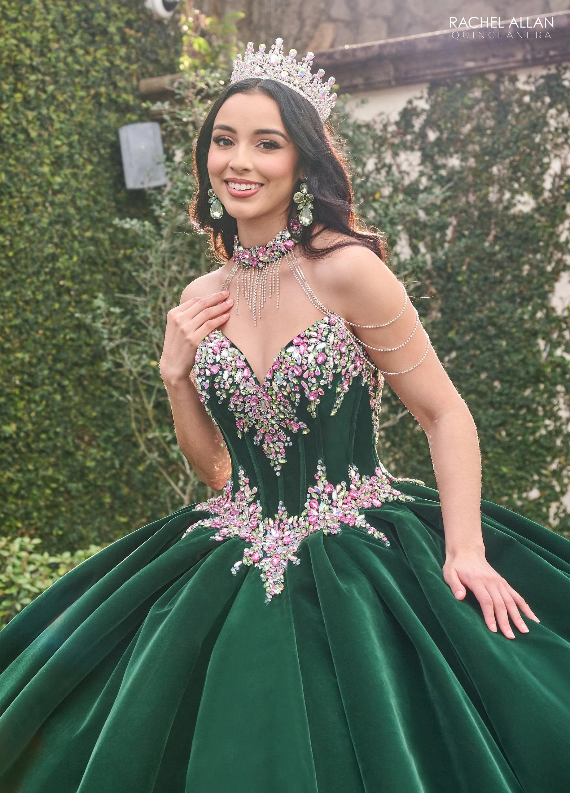 Velvet Strapless Quinceanera Dress by Rachel Allan RQ2198