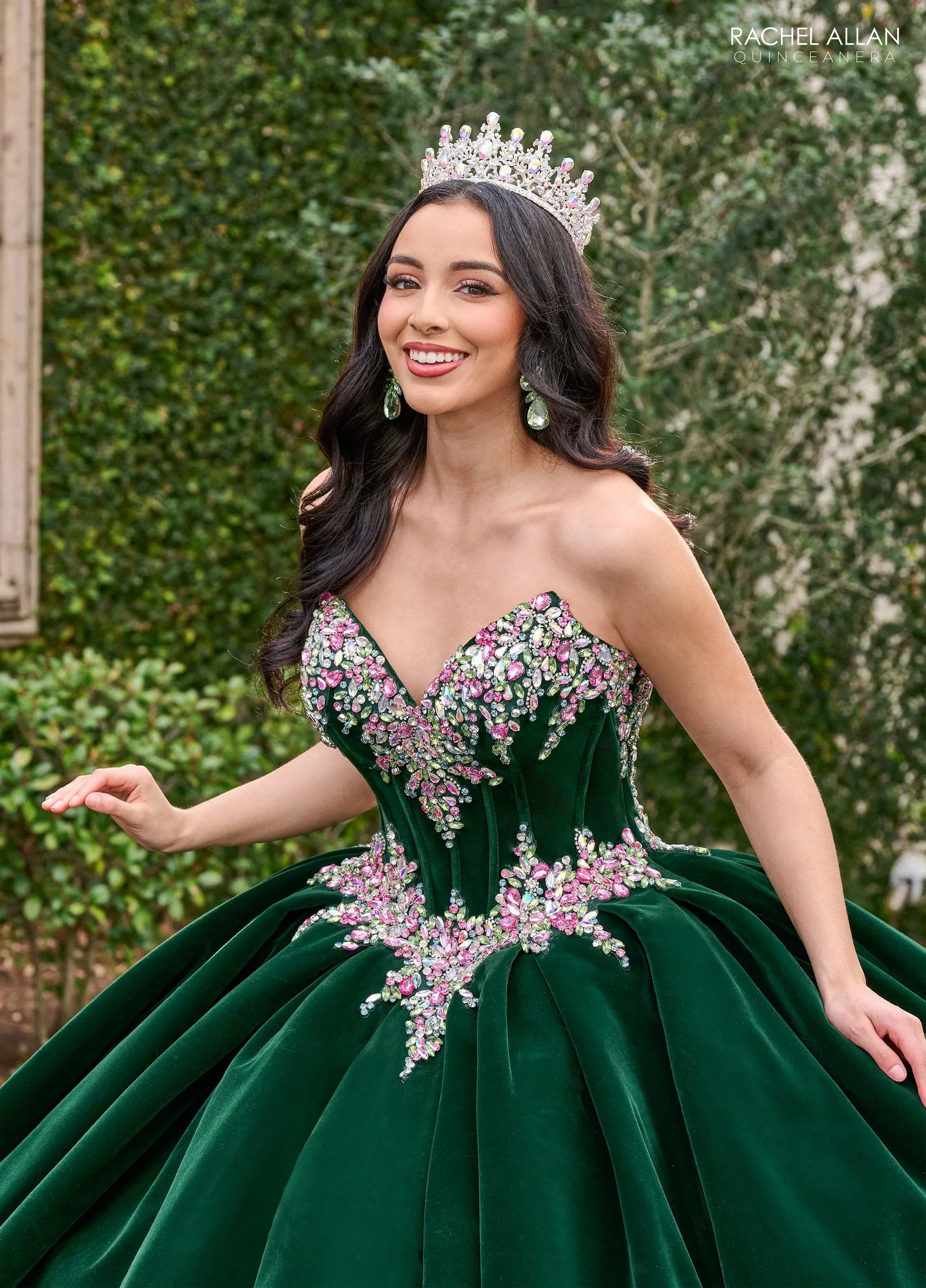 Velvet Strapless Quinceanera Dress by Rachel Allan RQ2198