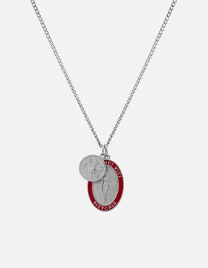 Victoria Necklace, Sterling Silver/Red