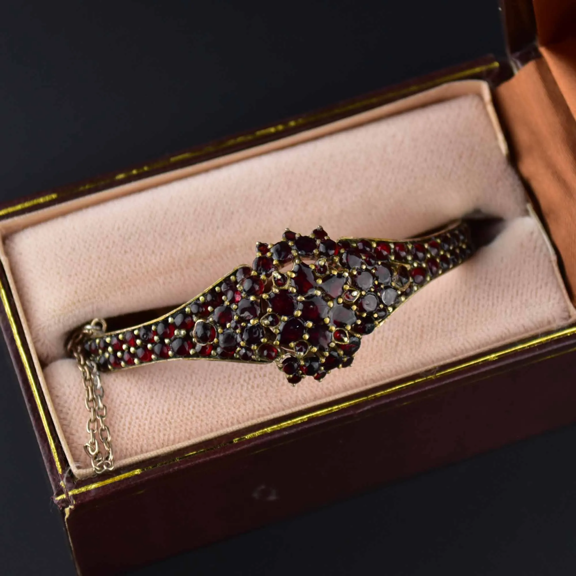 Victorian Bohemian Garnet Bangle Bracelet