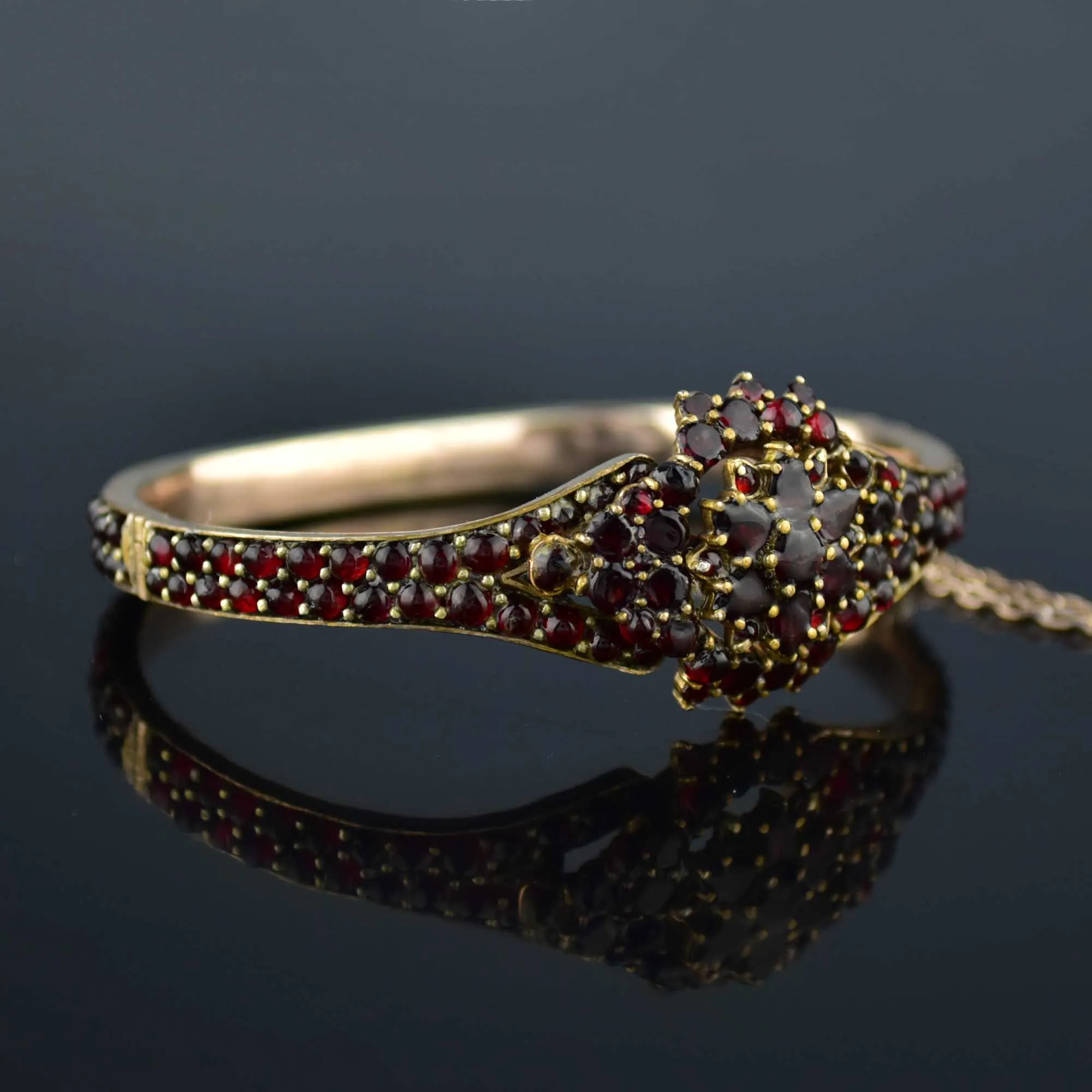 Victorian Bohemian Garnet Bangle Bracelet