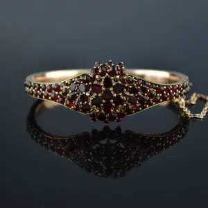 Victorian Bohemian Garnet Bangle Bracelet