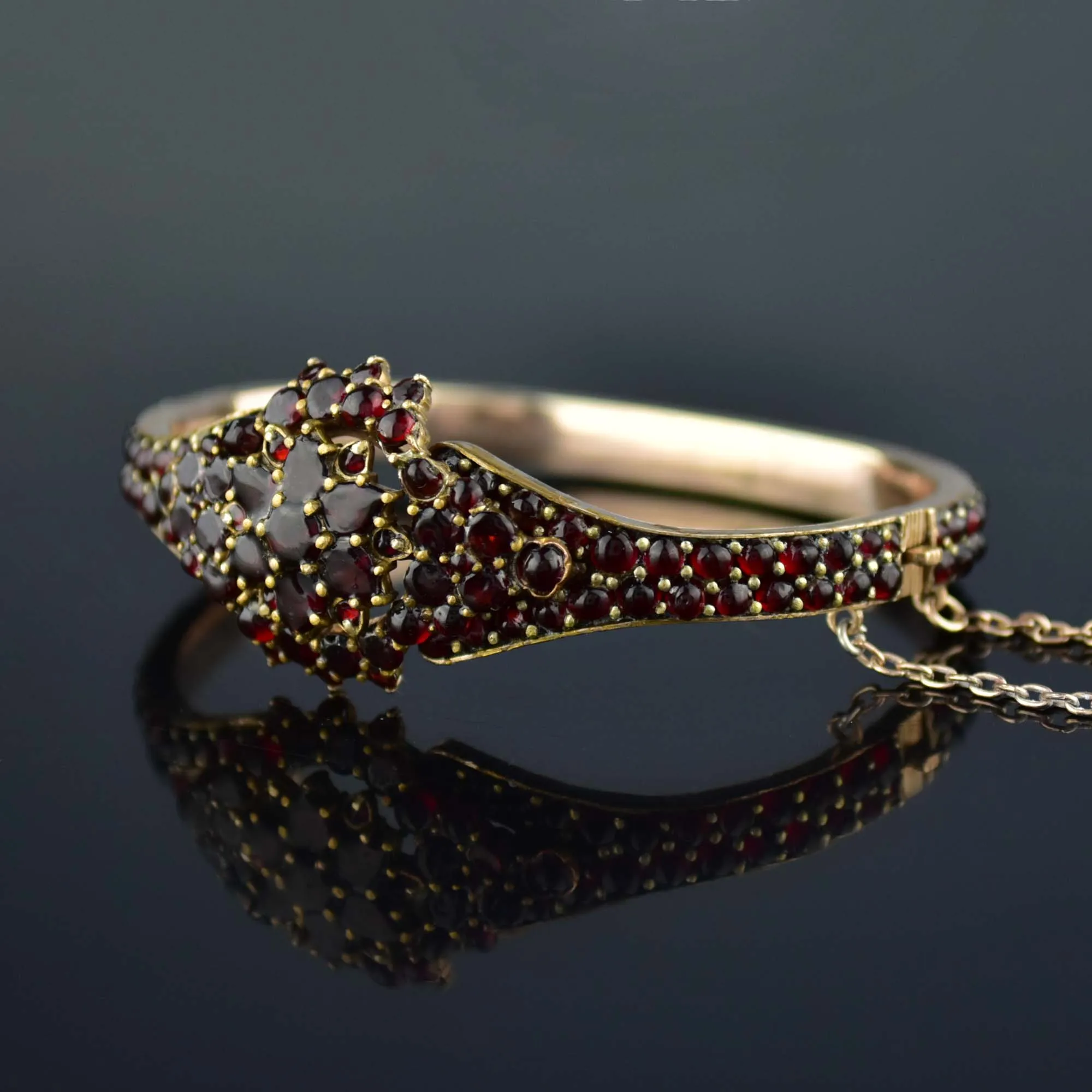 Victorian Bohemian Garnet Bangle Bracelet