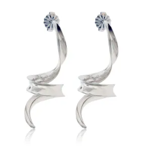 White Gold Small Tendril Anti Clastic Earrings