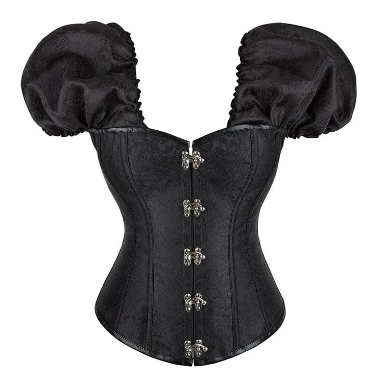 Women's Gothic Puff Sleeved Lace-up Boned Overbust Corset