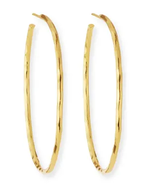 XL Hammered Gold Skinny Hoops